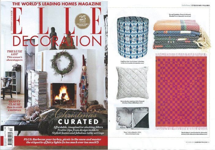 Elle Decoration features our blue Aye Pouffe