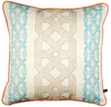 Elegant African batik print cushion graphic blue and light brown pattern  