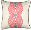 Colourful geometric African cushion with bold vibrant pink pattern