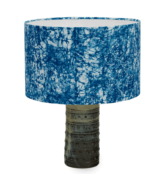 Luxury African lampshade with batik pattern in a soft velvet