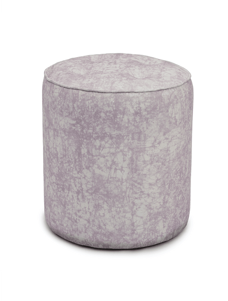 Elegant African pouffe with batik pattern in a soft velvet