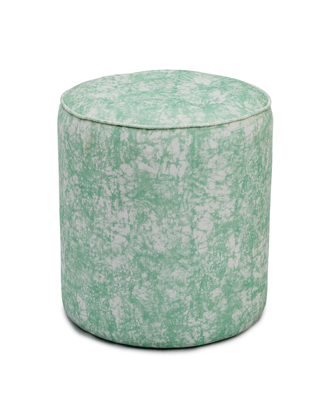 Elegant African pouffe with batik pattern in a soft velvet