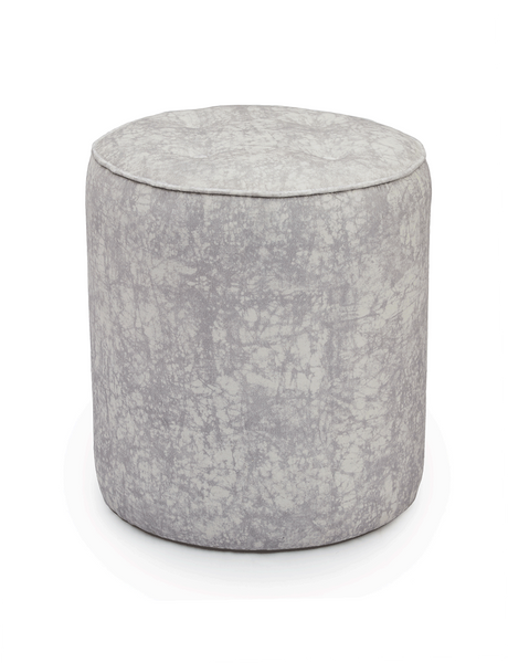 Elegant African pouffe with batik pattern in a soft velvet