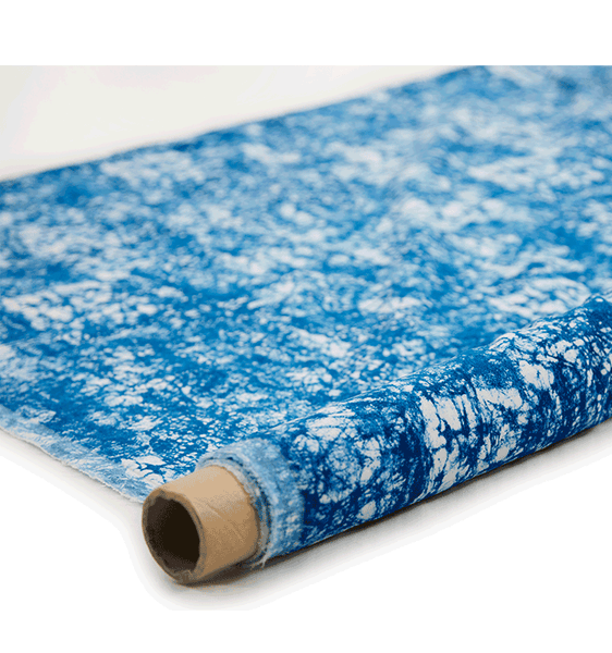 Soft velvet fabric with elegant African batik pattern. Interior textile.