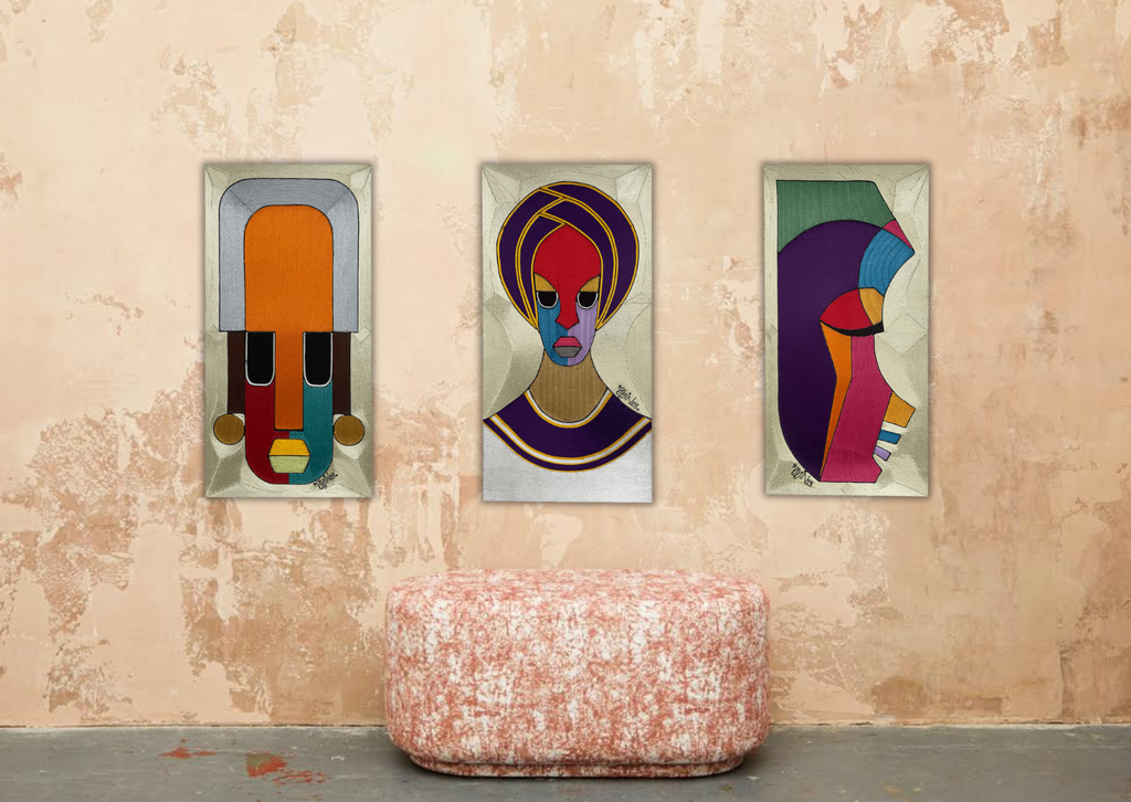 Discover the Beauty of African Art: New Silk Threaded Paintings Now Available