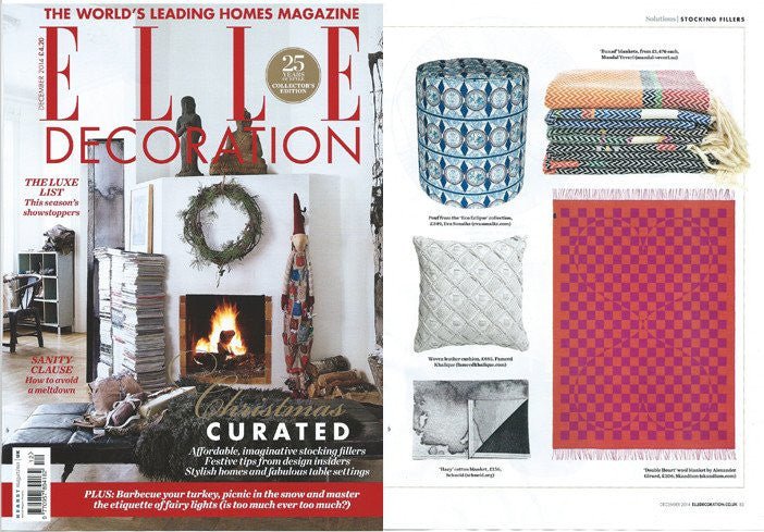 Elle Decoration features our blue Aye Pouffe
