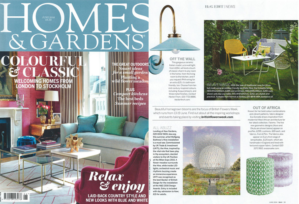 Our Falomo Pouffes in Homes & Garden's June Issue