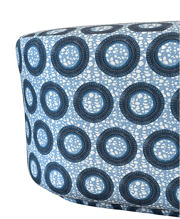 Ayo Blue Oval Ottoman - Eva Sonaike