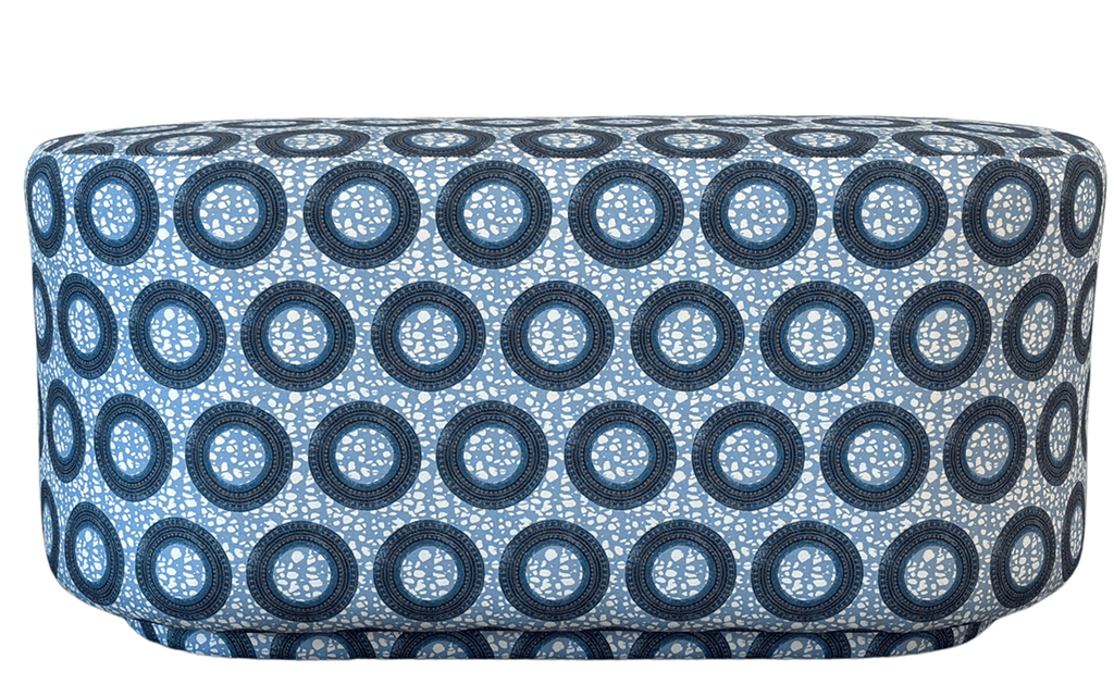 Ayo Blue Oval Ottoman - Eva Sonaike