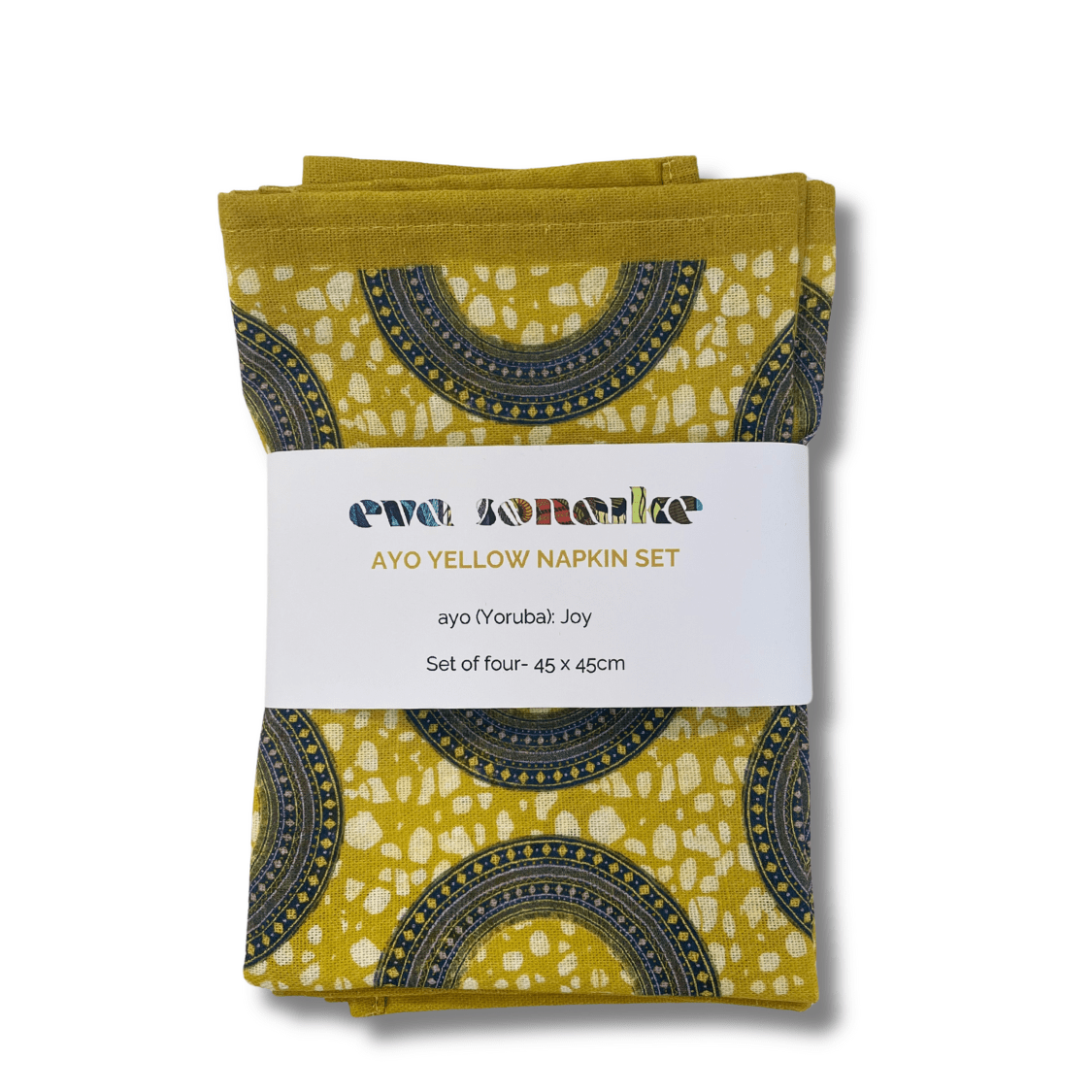 Ayo Yellow Napkins - Set of 4 - Eva Sonaike