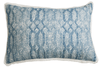 Eyo Blue Linen Fringe Cushion - Eva Sonaike