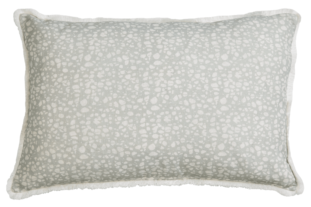 Eyo Grey Linen Fringe Cushion - Eva Sonaike