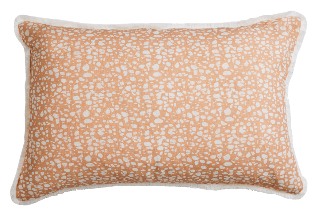 Eyo Pink Linen Fringe Cushion - Eva Sonaike