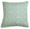 Eyo Green Linen Fringe Cushion - Eva Sonaike