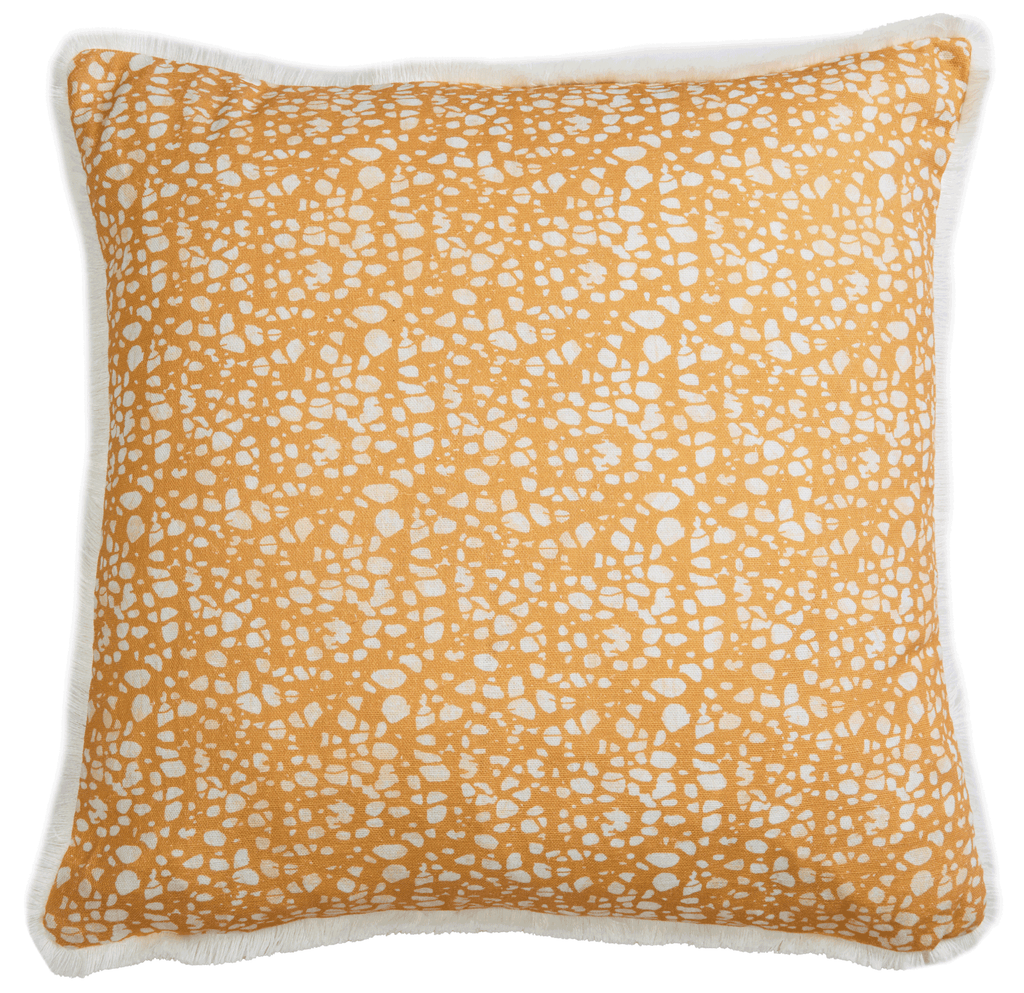 Eyo Orange Linen Fringe Cushion - Eva Sonaike
