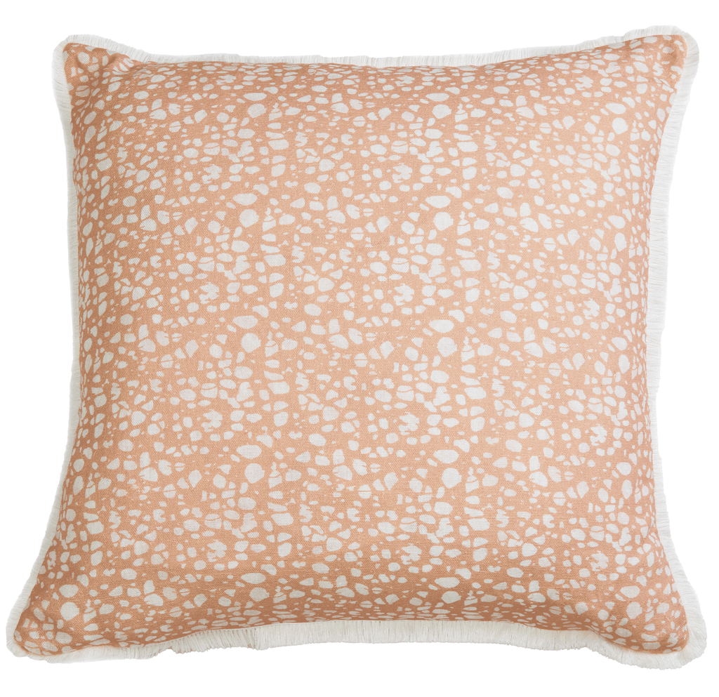 Eyo Pink Linen Fringe Cushion - Eva Sonaike