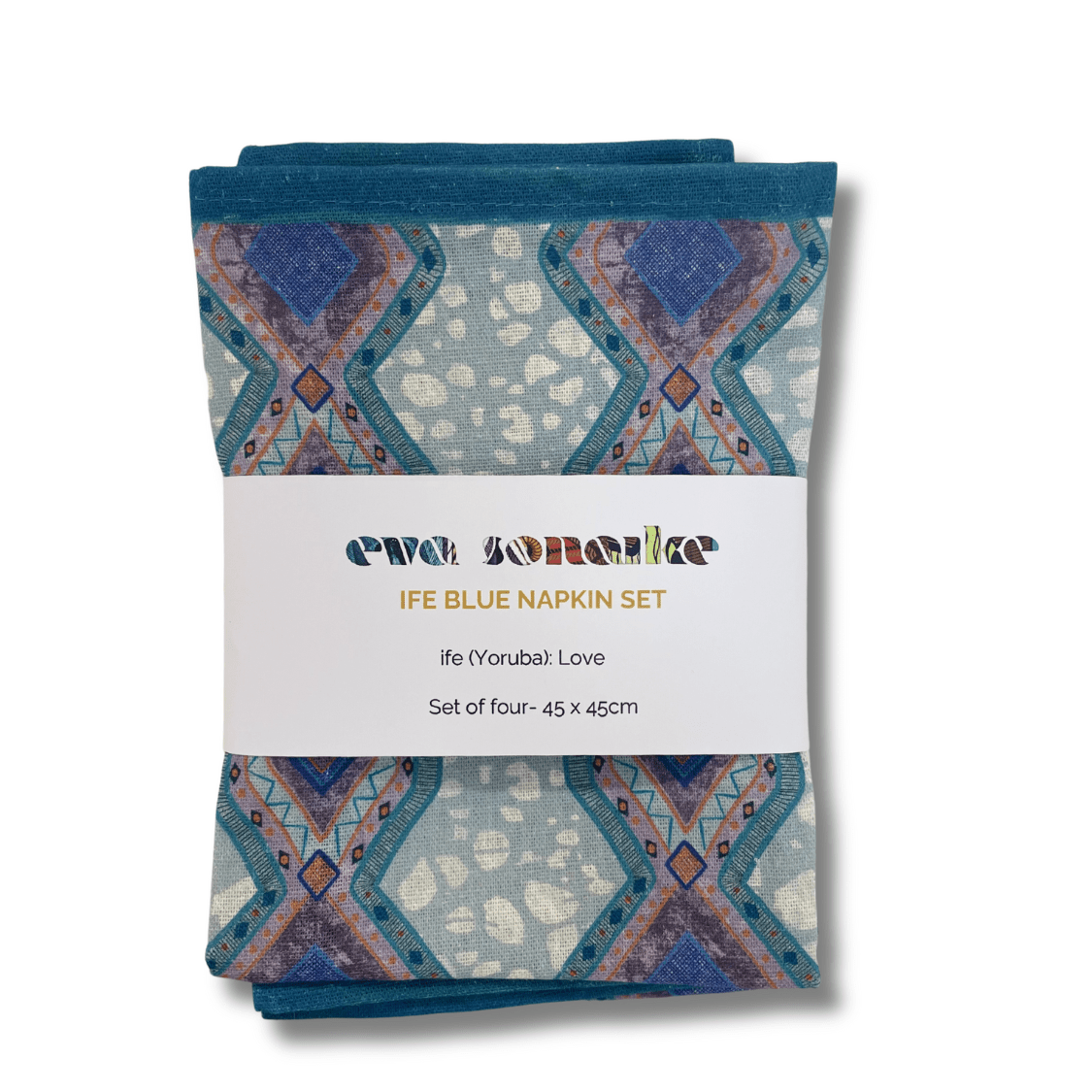 Ife Blue Napkins - Set of 4 - Eva Sonaike