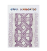 Elegant African batik interior fabric with purple graphic pattern on batik base