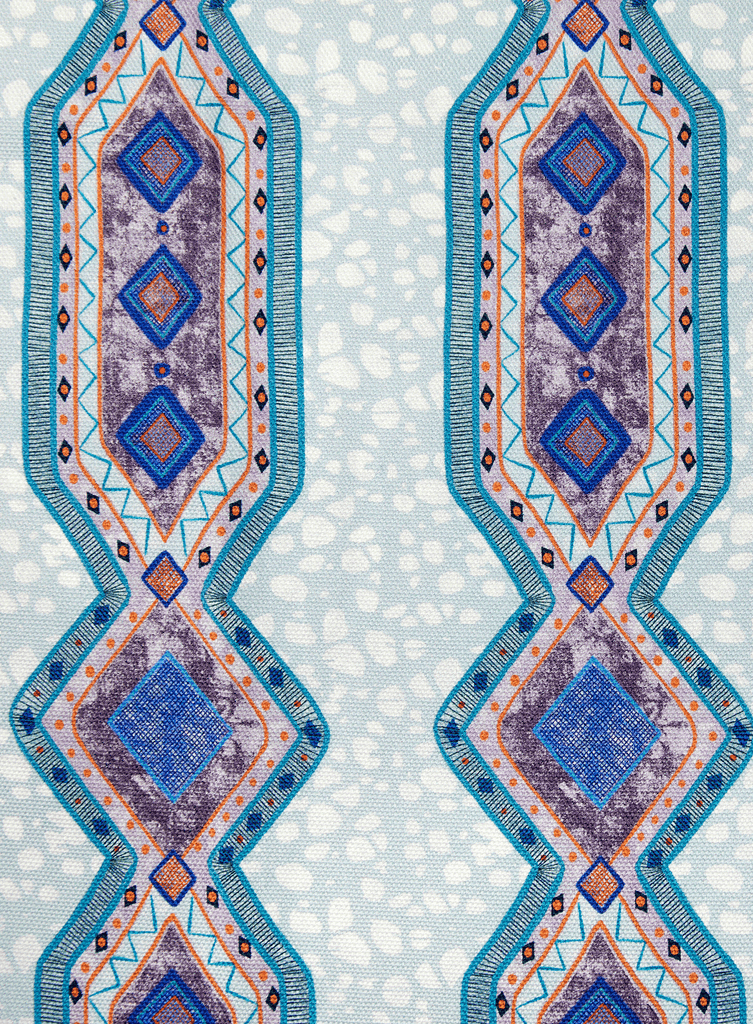 Luxury African-Inspired Blue Ife Fabric with Geometric Pattern | Eva ...