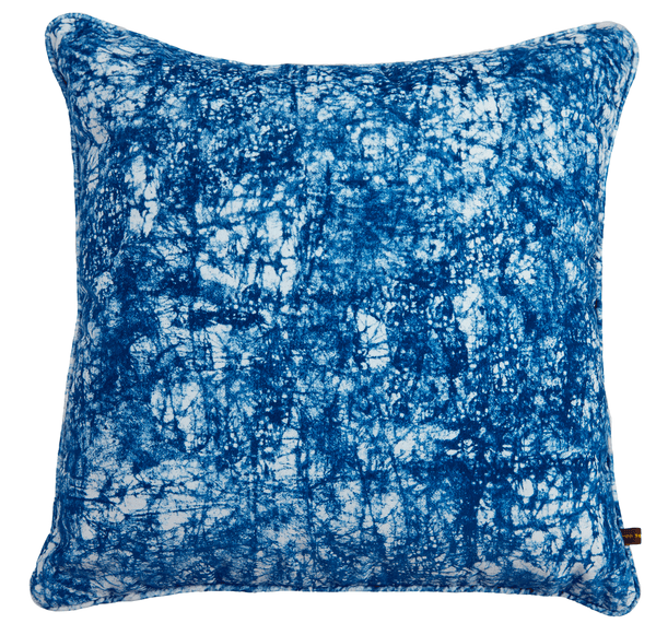 Luxury African cushion with batik pattern in a soft velvet
